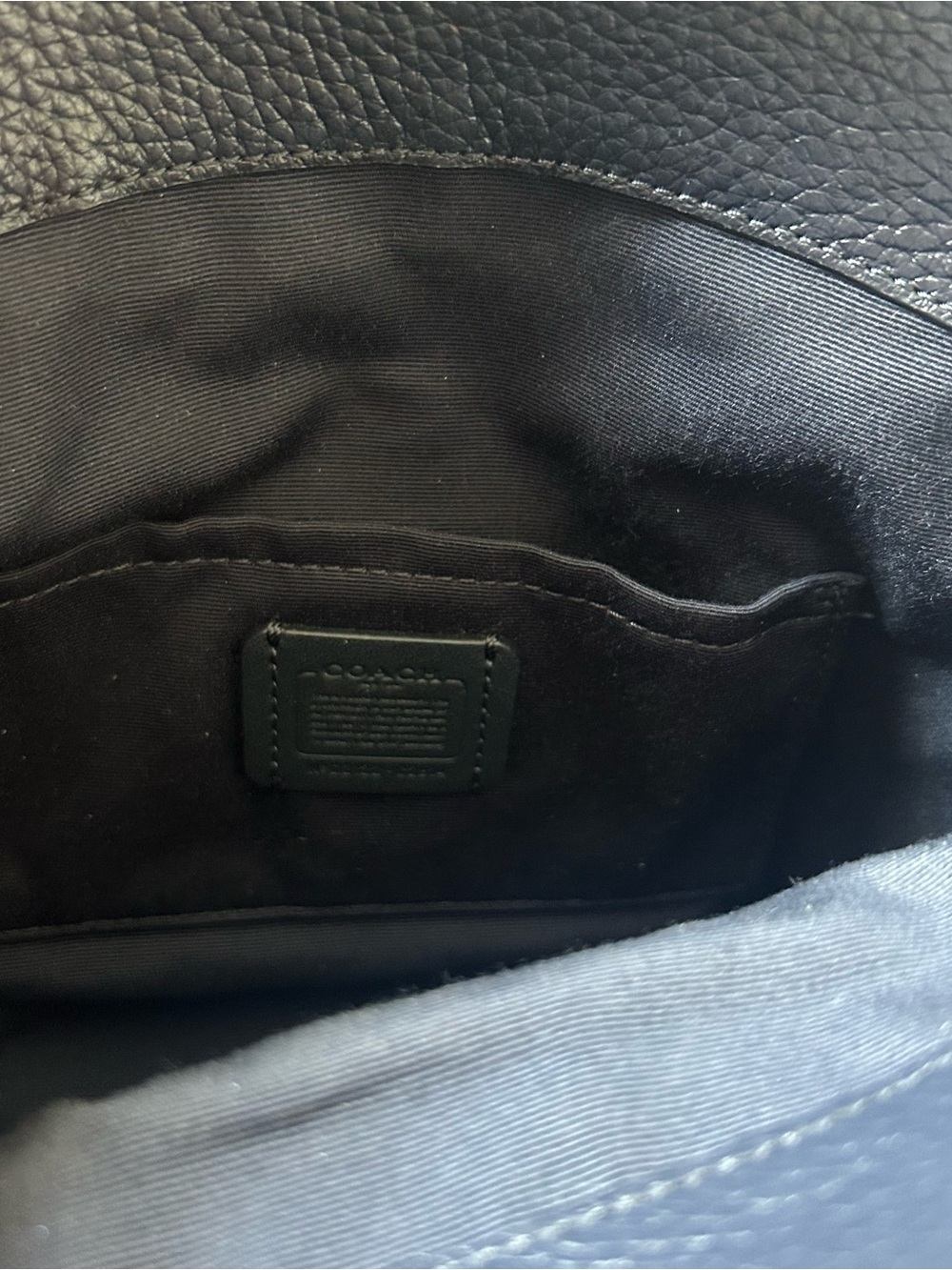Coach Addie Crossbody, Blue Pebble Leather Turn-Lock - Picture 9 of 9